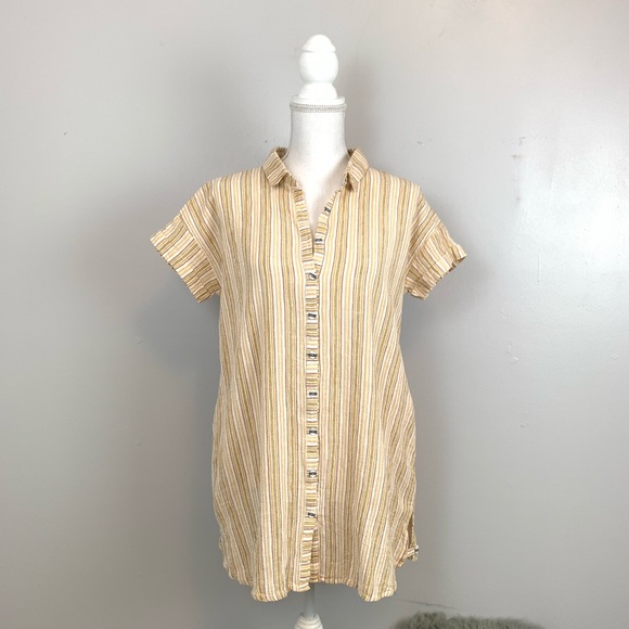 Anthropologie Tops - Mo:vint Button Down Striped Long Blouse